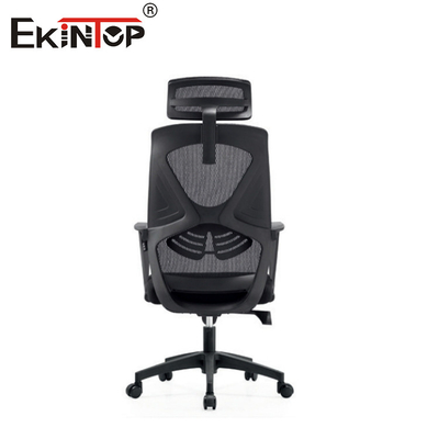 Rotatable Black High Back Office Chair With Headrest And Mesh Backrest