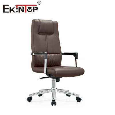 Black High Back Leather Office Chair With Wheels And Swivel Feature
