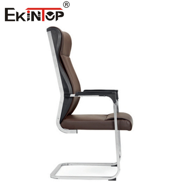 High Back Arch Shaped Leather Office Chair With Armrests Modern Style