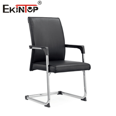 Mid Back Leather Office Chair With Armrests Soft Seat