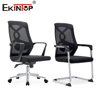 Black Mid-Back Mesh Office Chair With Armrests Modern Style Customizable