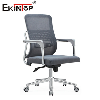 Gray Mid-back Mesh Office Chair with Wheels and Swivel Manufacturer