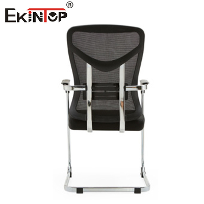 Black Commercial-Style Office Chair Mesh Backrest With Armrests