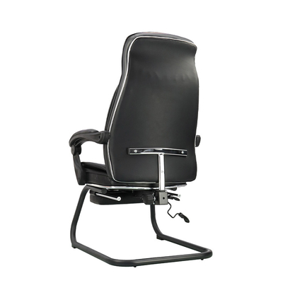 Black High-Back Leather Office Chair With Swivel And Adjustable Height
