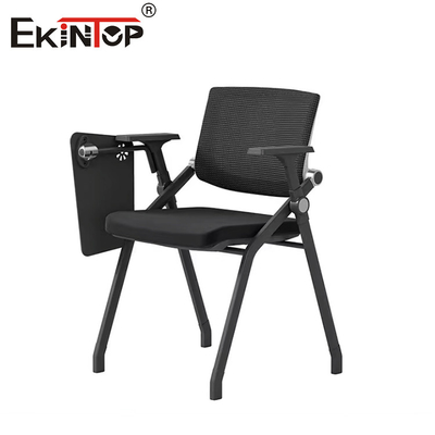 Black Training Room Chairs In Mesh Fabric Material With Modern Style