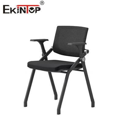 Mesh Back Black Training Chairs With Armrests For Learning And Training