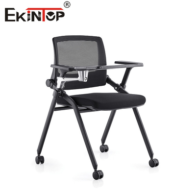 Modern Style Folding Training Chair With Wheels Armrests And Mesh Material