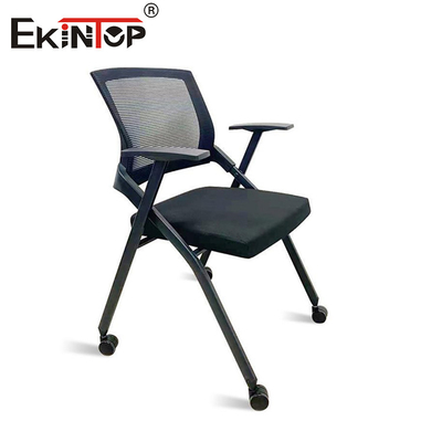 Modern Style Training Chair With Wheels Breathable Mesh Backrest Foldable