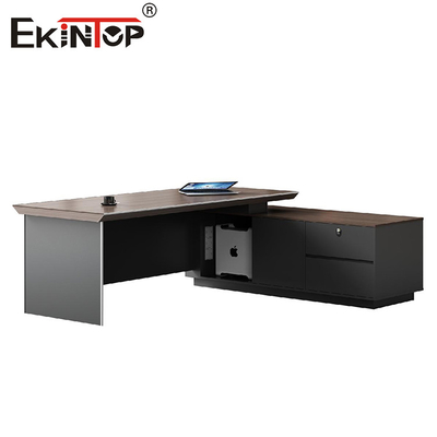 Wooden Executive Office Desk In Industrial Style Computer Desk