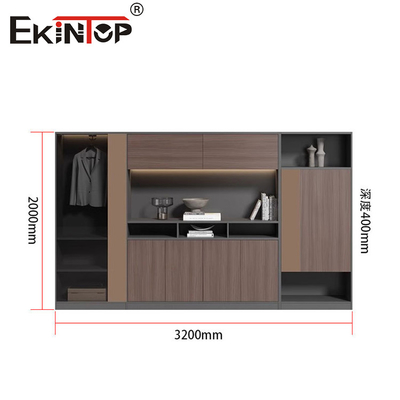 Large Modern Style Wooden Office Cabinet With Sliding Door Design