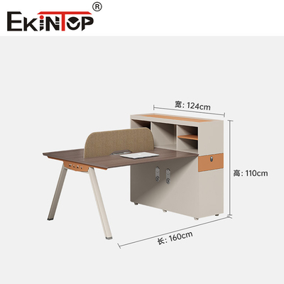 Employee Office Workstation With Privacy Screen And Storage Cabinet Modern Style