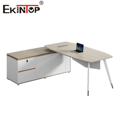 L Shape Office Desk Table Executive Modern Desks with Storage Cabinet