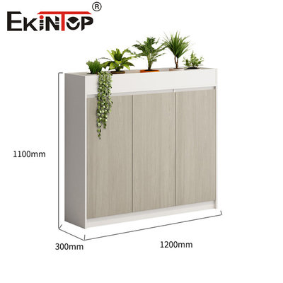 High Quality Modern No Handle 3 Doors Wooden Mobile Pedestal Cabinet