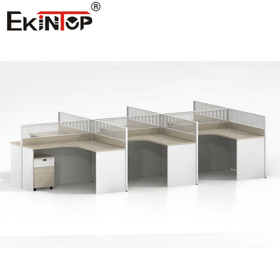 Modern Style Employee Office Workstation Computer Desk With Storage Cabinet
