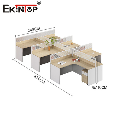Modern Style Employee Office Workstation Computer Desk With Storage Cabinet