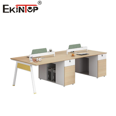 Commercial Style 4-Person Office Workstation with Partition Screen