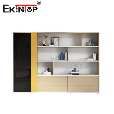 Walnut-Colored Wooden File Cabinet Modern Style Home Office Furniture