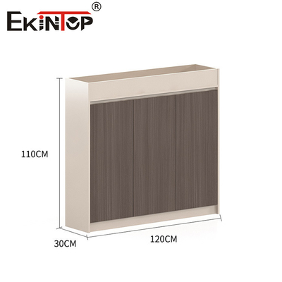 Walnut-Colored High-Quality No Handle Wooden File Cabinet Modern Style