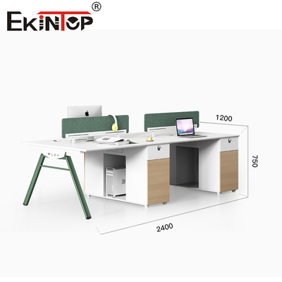 Workstation Furniture 4 Person Office Desks With Partition Screens