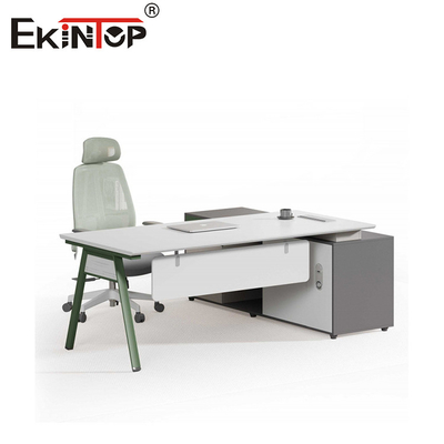 Industrial Style Customizable Executive Office Desk With Storage Cabinet
