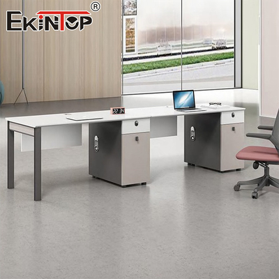 Modular Contemporary-Style Multi-Seat Office Workstation With Privacy Screens