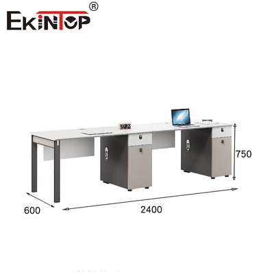 Modular Contemporary-Style Multi-Seat Office Workstation With Privacy Screens