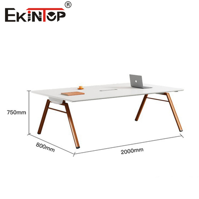Modern Minimalist Style Conference Table With Metal Legs And Wooden Tabletop