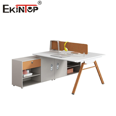 Discounted Orange White Wooden Employee Workstation With Partitions