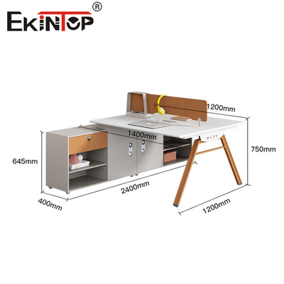 Discounted Orange White Wooden Employee Workstation With Partitions