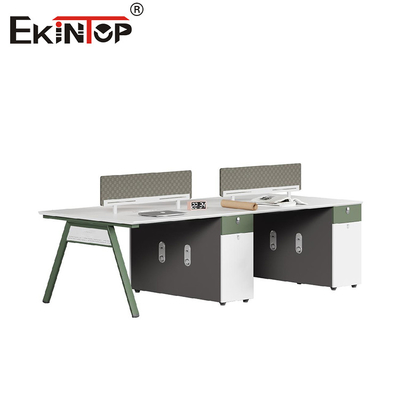 Modular 4-6 Seater Office Desk Staff Workstation With Partitions In Modern Style