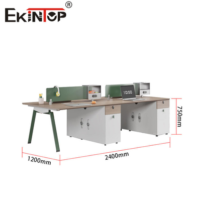 Modular 4-6 Seater Office Desk Staff Workstation With Partitions In Modern Style