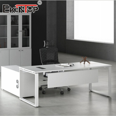 Manufacturer Executive Office Desks White Modern Style Wooden Materials