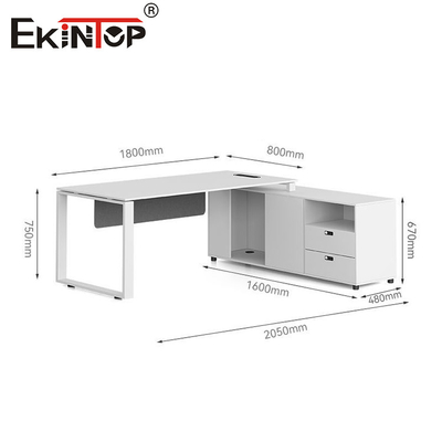 Manufacturer Executive Office Desks White Modern Style Wooden Materials