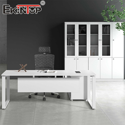 Executive Office Desk With Metal Legs Minimalist Style Furniture