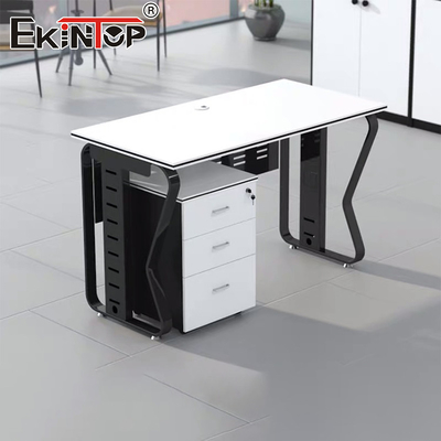 Factory Price Executive Office Desk With Storage Cabinet Solid Wood Computer Desk