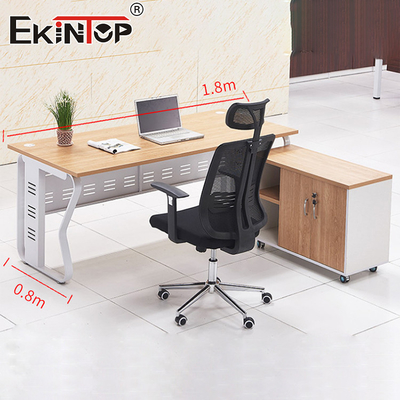 Wholesale Office Desk Wooden Desktop Metal Frame Wood Corner Desk