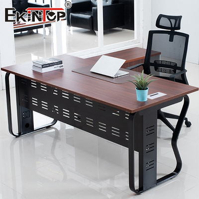 Office Desk Computer Desk Wood Corner Desk Industrial Style Employee Desk