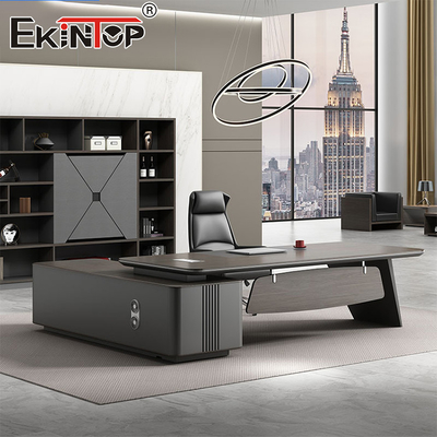 Commercial Style Brown Office Desk Furniture Bespoke Desk