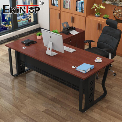 Classic Design Wooden Bespoke Desk Office Desk with Metal Frame