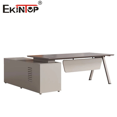 Industrial Style Metal Frame Office Desk Manager Desk Table Acacia Wood Desk