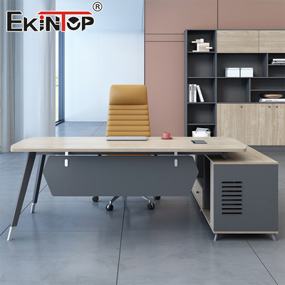 Manufacturer Furniture Natural Wood Office Desk Executive Desk with Drawers