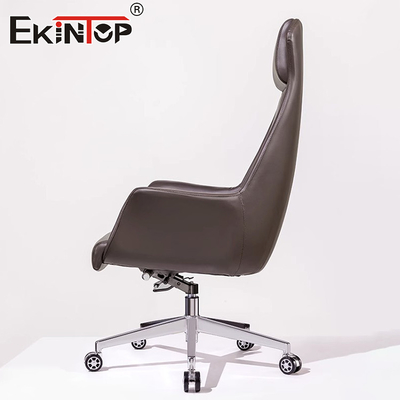Brown Swivel Leather Chair Classic Style Custom Commercial Office Chairs