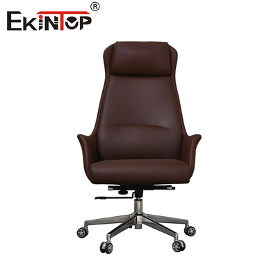 Comfortable Brown Leather Office Chair Classic Style Furniture Ergonomic Drafting Chair