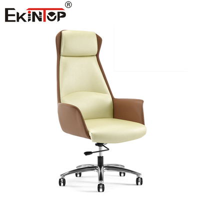High Back PU Leather Office Chair Modern Style Design Ergonomic Drafting Chair
