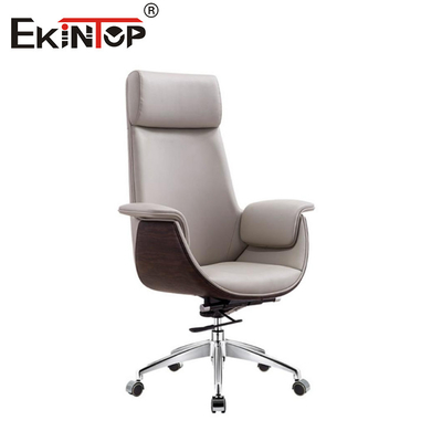 Modern Style Manager Leather Office Chair With Wheels Ergonomic Drafting Chair