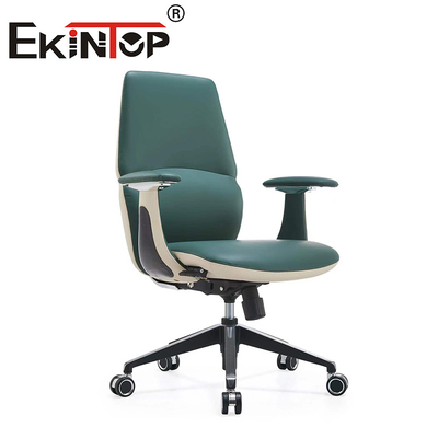 Adjustable Ergonomic Office Green Leather Executive Chair Sturdy Office Chair