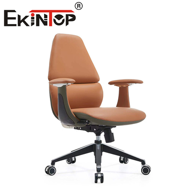 Rotatable Ergonomic Office Executive Chair Leather Club Chairs with Adjustable Armrest