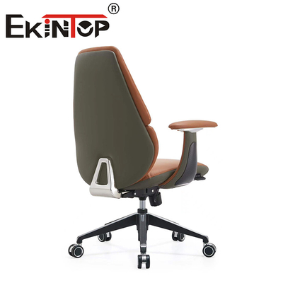 Rotatable Ergonomic Office Executive Chair Leather Club Chairs with Adjustable Armrest