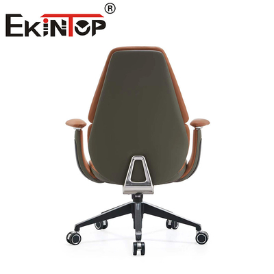 Rotatable Ergonomic Office Executive Chair Leather Club Chairs with Adjustable Armrest