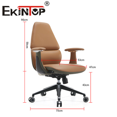 Rotatable Ergonomic Office Executive Chair Leather Club Chairs with Adjustable Armrest